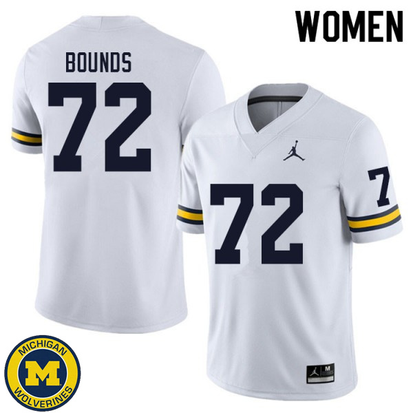 Women University of Michigan #72 Tristan Bounds White NCAA Player Game Jersey